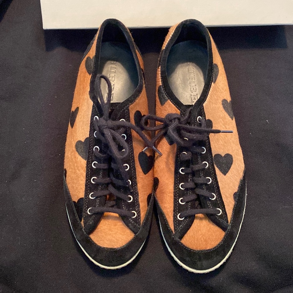Burberry Heart print calf hair sneakers